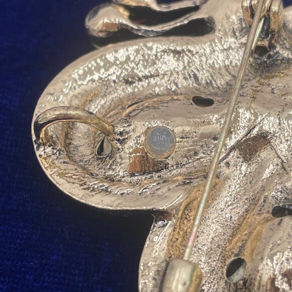 Colorful Butterfly Brooch With Rhinestones & Faux Pearls For Women 2 Inches Mult - Picture 7 of 8